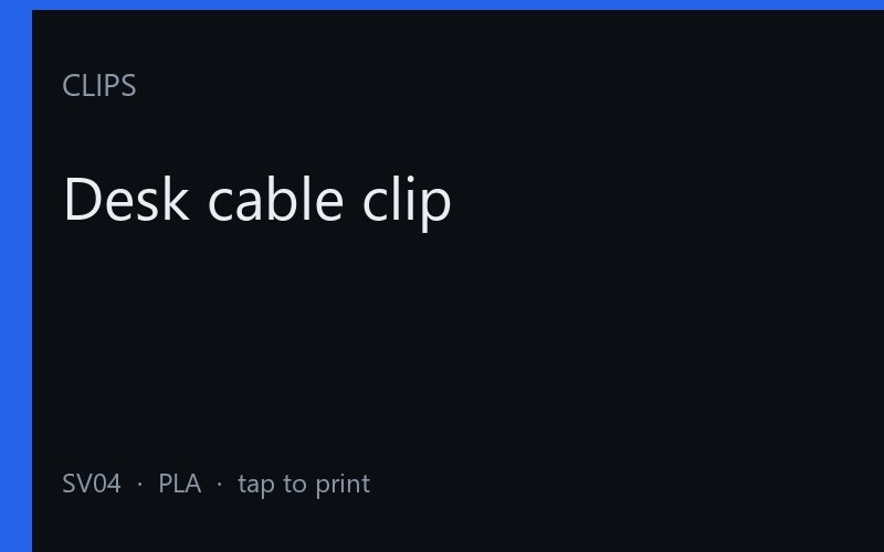 Desk cable clip