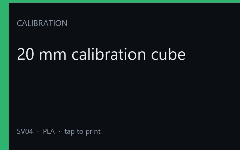 20 mm calibration cube
